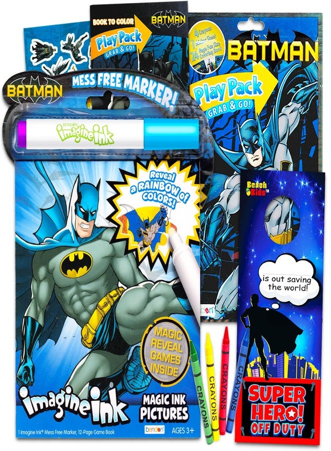 Batman Activity Set for Kids Ages 4-8 - Bundle with Mess-Free Imagine Ink Coloring Book Plus Batman Play Pack with Coloring Pages, Stickers, More - Image 1